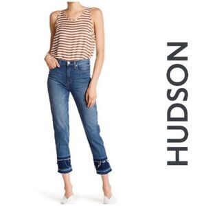 HUDSON - NWT L Sz 26 - Zoeey Straight-Leg Double Step Cropped Jean -Social Grace
